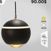 MAGNET SARKIT MAT SİYAH MERCEKLİ KÜRE ARMATÜR 6W 4 1